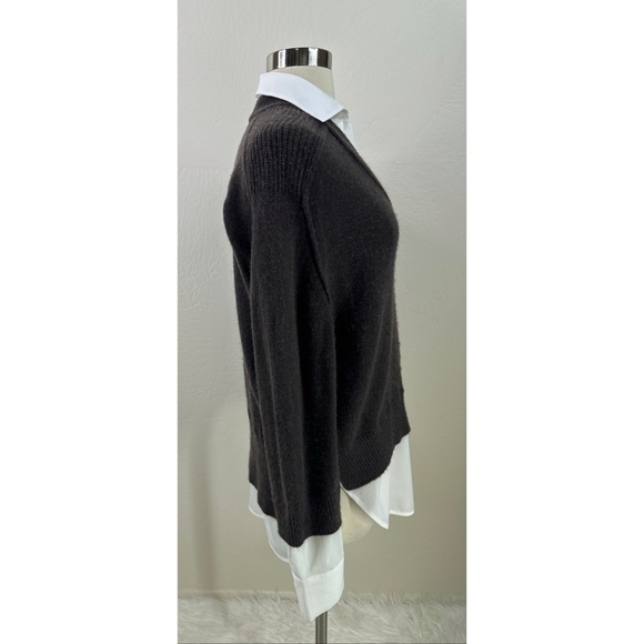 Brochu Walker wool cashmere v-neck long sleeve sweater shirt - Picture 6 of 12